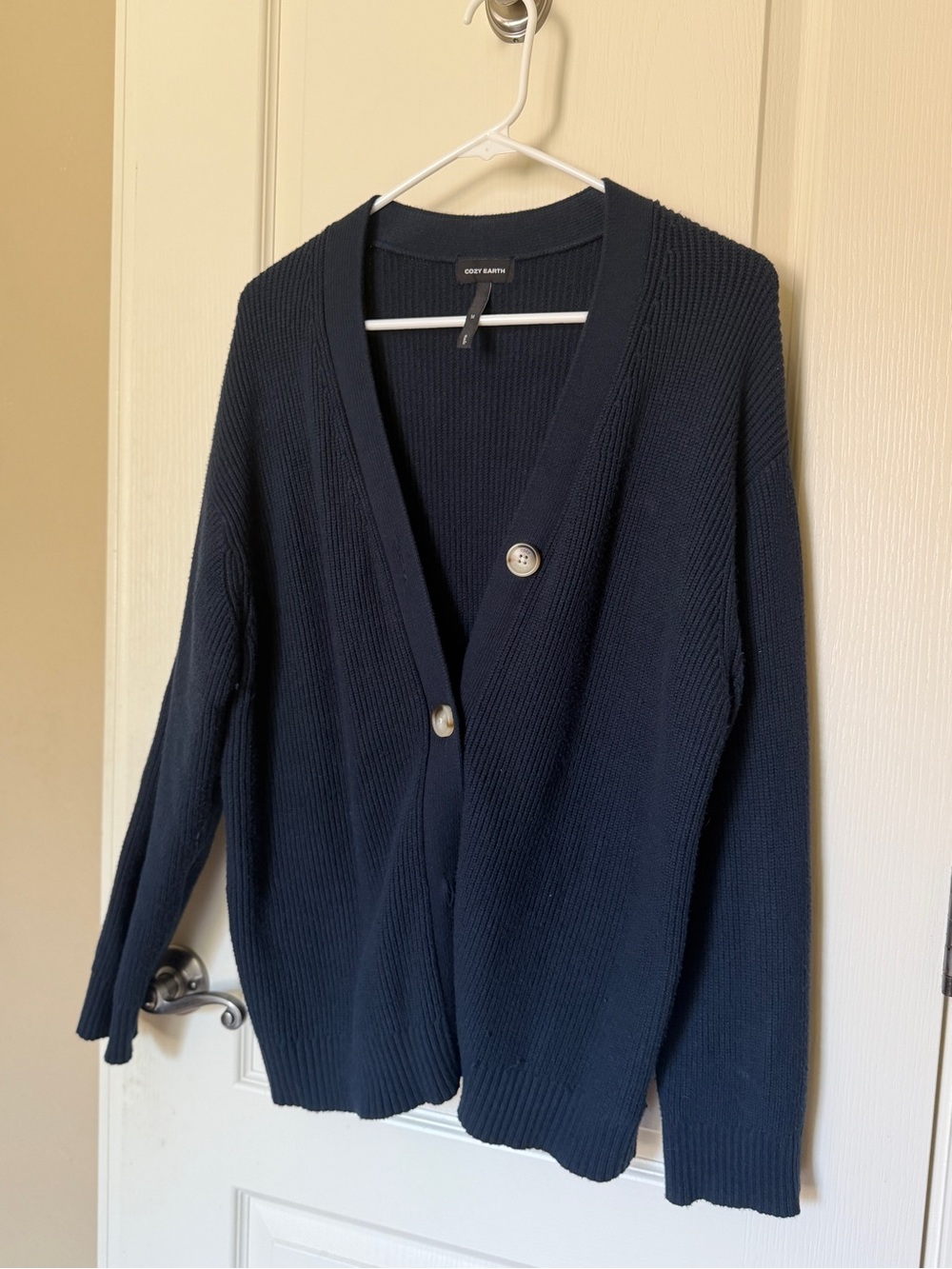 Cozy Earth Oversized Classic Cardigan Navy Size M